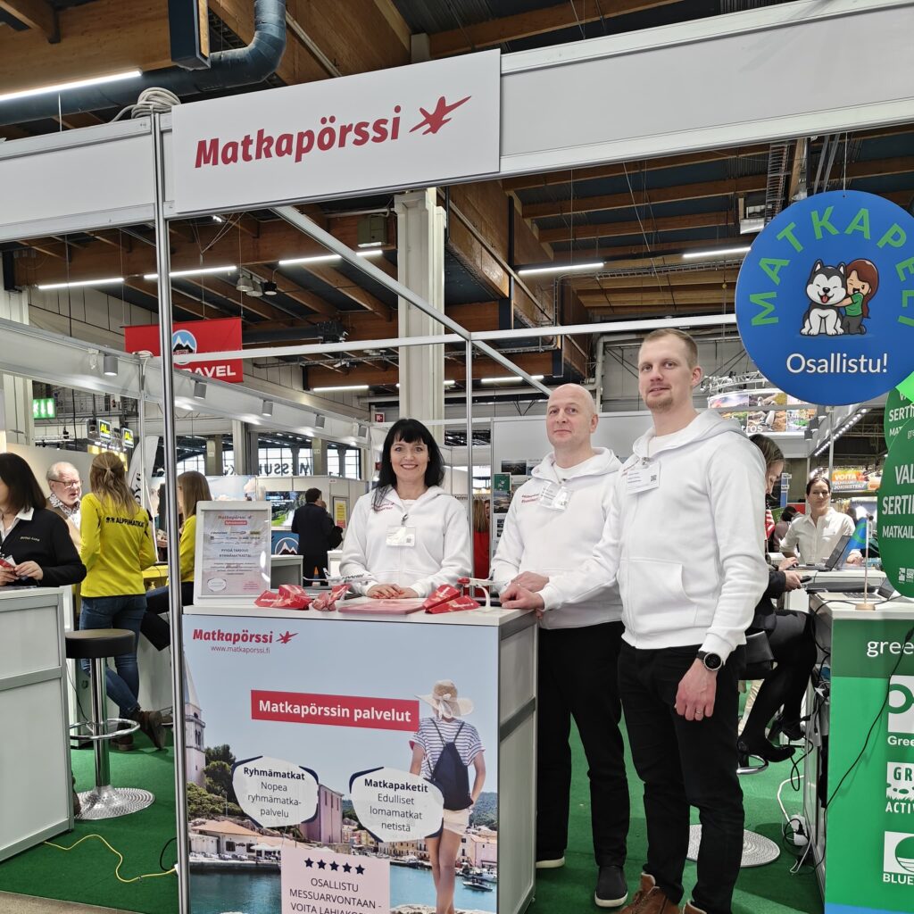 Matkapörssin ryhmämyyntiosastoa Matkamessuilla 2025